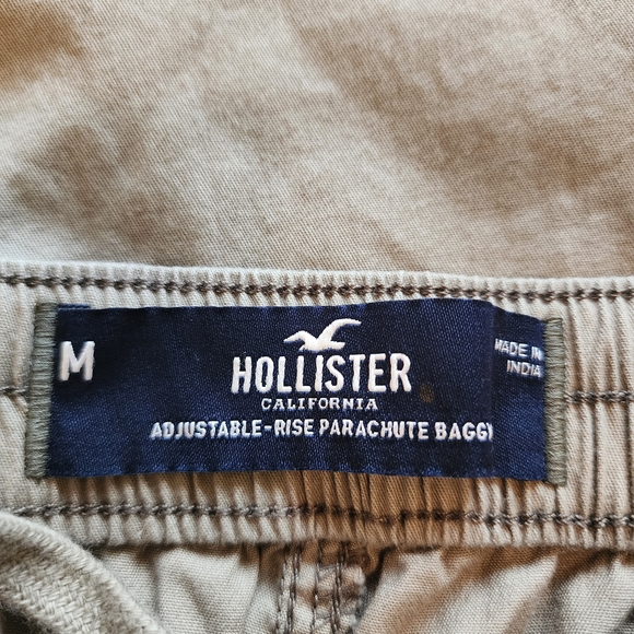 Hollister Green Adjustable Rise Parachute Baggy Pants Size Medium Loose Fit - Picture 7 of 8